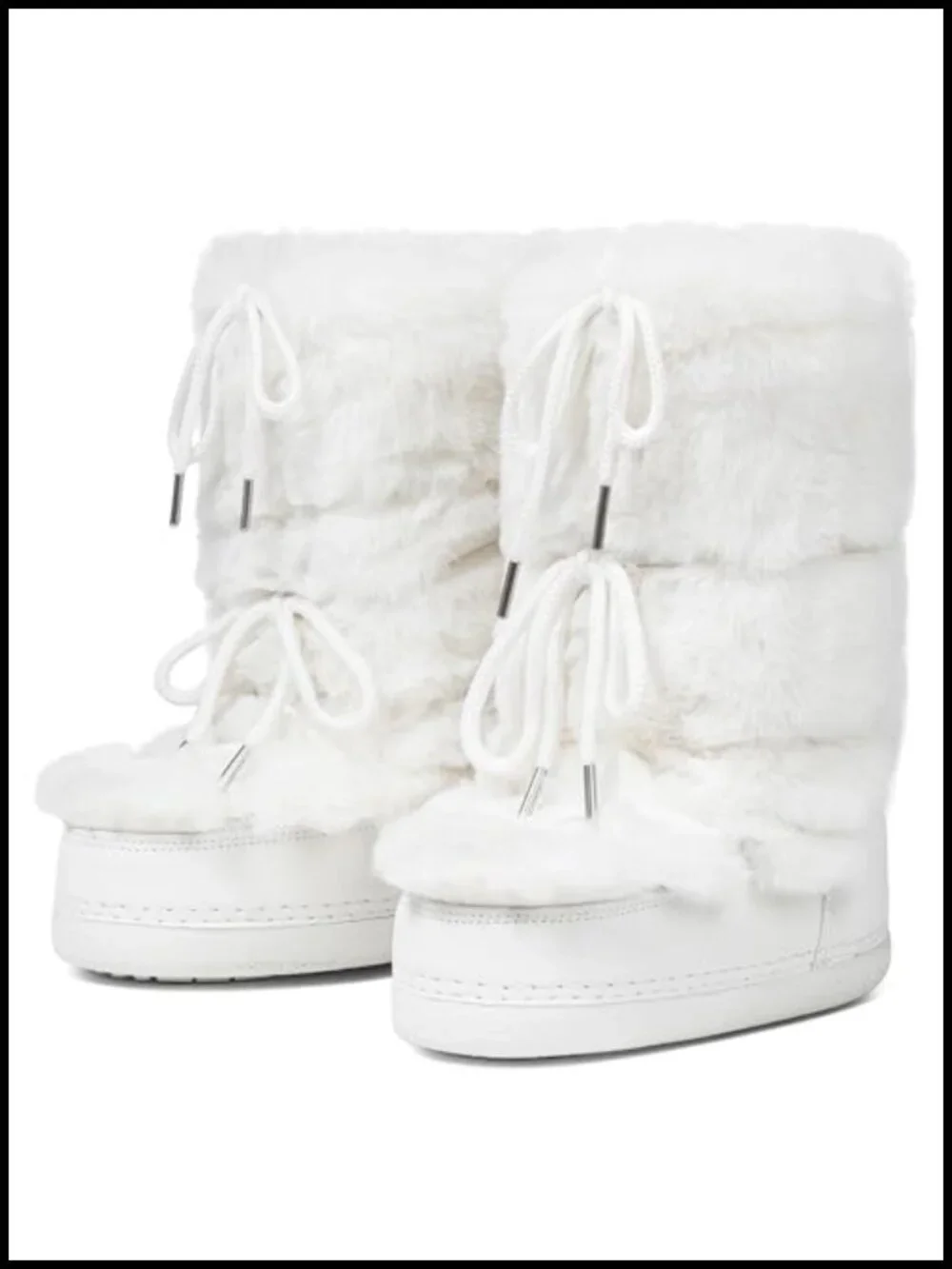 Women Fuzzy Faux Fur Platform Snow Boots Mid Calf Winter